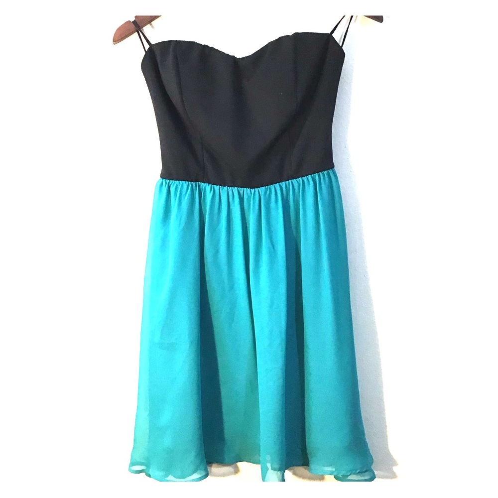 Guess color block strapless dress
